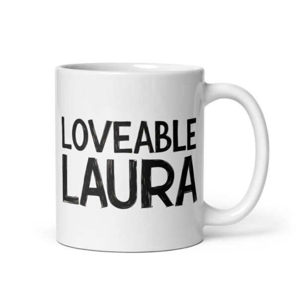 Loveable Laura – White glossy mug Loveable Laura – White glossy mug