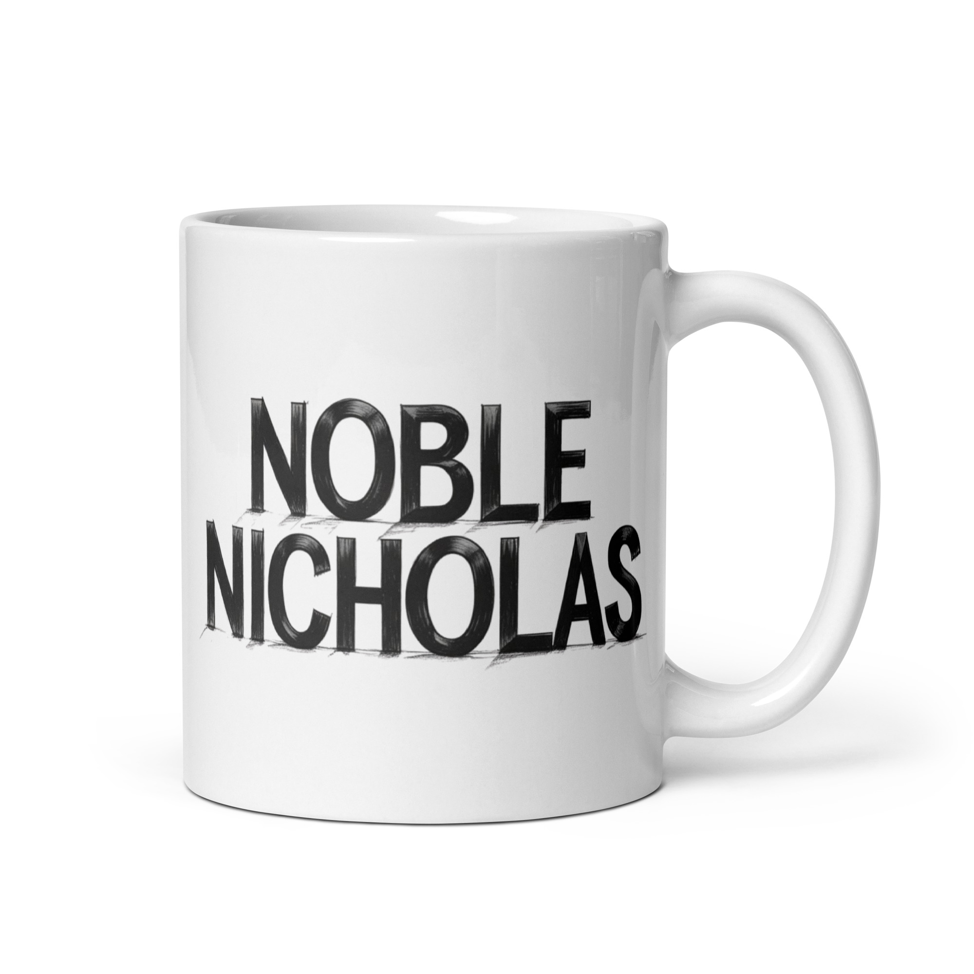 Noble Nicholas – White glossy mug