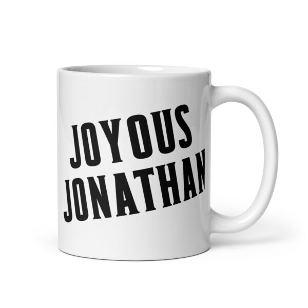 Joyous Jonathan  – White glossy mug