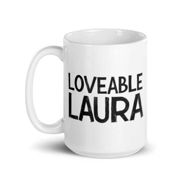 Loveable Laura - White glossy mug - Image 5