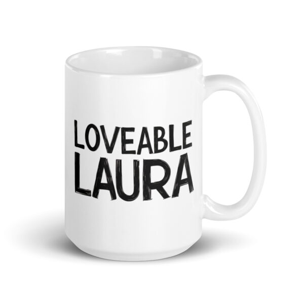 Loveable Laura - White glossy mug - Image 4