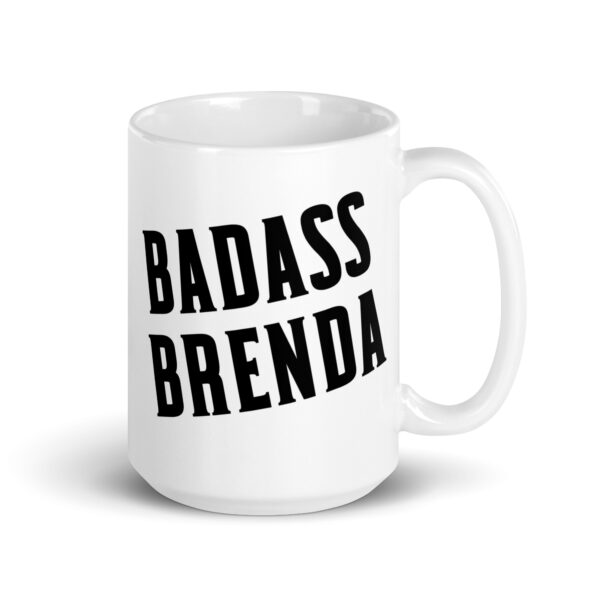Badass Brenda - White glossy mug - Image 4