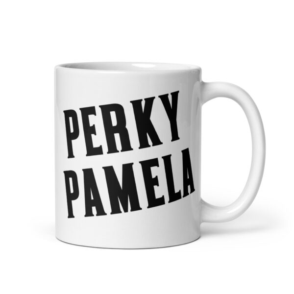Perky Pamela – White glossy mug
