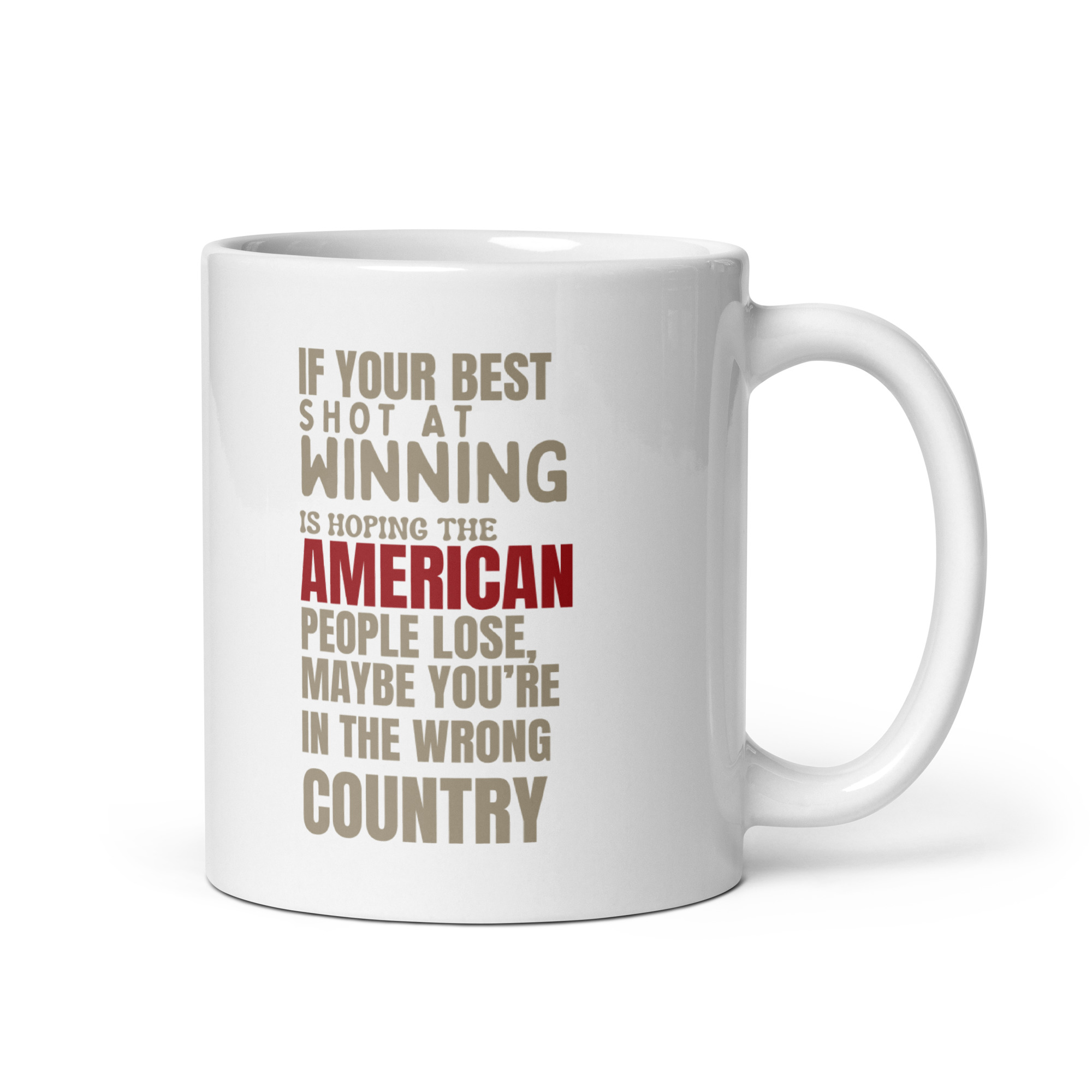 Maybe You’re In The Wrong Country – White glossy mug